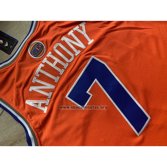 Camiseta New York Knicks Carmelo Anthony NO 7 Naranja